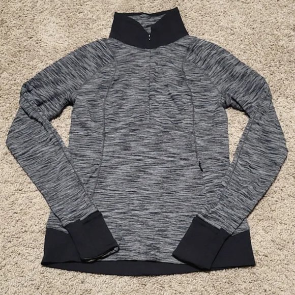 Lululemon Runderful 1/2 Zip Mini Check Pique Black Heathered Black / Gray Size 6 - Picture 3 of 12